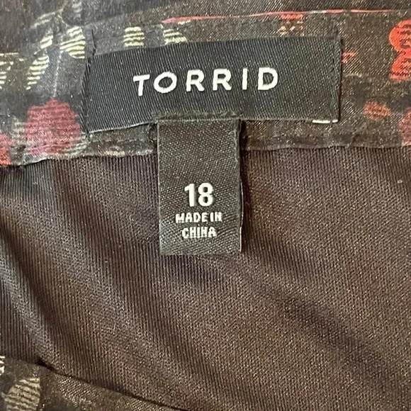 TORRID Floral Shadow Stripe Midi Skirt - Picture 4 of 8